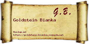 Goldstein Bianka névjegykártya